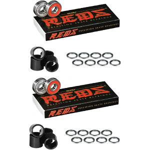 �{�[���Y �x�A�����O ���b�Y (2) 8 �p�b�N �X�y�[�T�[�ƃ��b�V���[�t�� Bones Bearings Reds Bearings (2) 8 Packs W/Spacers and Washers