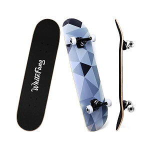 XP[g{[h XP{[ Rv[g LbY [X q K A COf WhiteFang Skateboards for Beginners, Complete Skateboard 31 x 7.88, 7 Layer Canadian Maple Double Kick Concave Standard and Tricks Skateboards