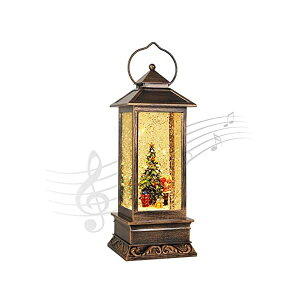 Xm[h[ ^ NX}X v[g T^N[X c[ JEDAWN Christma Lantern, Christmas Lanterns Decorative Singing Musical Lighted Christmas Water Glittering Swirling Snow Globe Lantern for Christmas Home Decorat