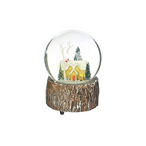 �X�m�[�h�[�� �z�[���p�[�e�B�[ �N���X�}�X �v���[���g �T���^�N���[�X �c���[ Ivy Home Glass Snow Globe Polystone Musical Water Globe with Christmas House