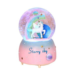 �X�m�[�h�[�� ���j�R�[�� �N���X�}�X �v���[���g �T���^�N���[�X �c���[ Unicorn Snow Globe for Kids, VECU Snow Globe with Music Perfect Unicorn Music Box for Girls, Granddaughters Babies Birthday ( Manual Snow Drift)
