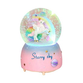 スノードーム ユニコーン クリスマス プレゼント サンタクロース ツリー VECU Unicorn Snow Globe for Kids, 80 MM Snow Globe With Musics, Perfect Unicorn Music Box for Granddaughters Babies Birthday