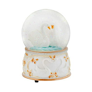 �X�m�[�h�[�� ���� �X���� �N���X�}�X �v���[���g �T���^�N���[�X �c���[ Elanze Designs Graceful White Revolving Swan 100MM Musical Water Globe Plays Tune Swan Lake
