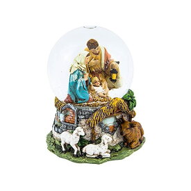 スノードーム クリスマス プレゼント サンタクロース ツリー Kurt Adler Holy Family Musical Water Globe, 100mm