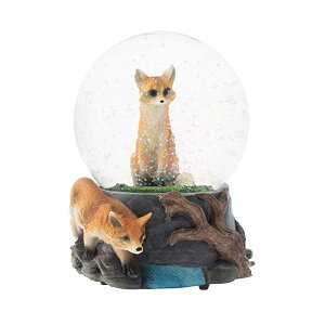 Xm[h[ Lcl  tHbNX NX}X v[g T^N[X c[ Elanze Designs Clever Fox Friends 100MM Musical Water Globe Plays Tune Born Free