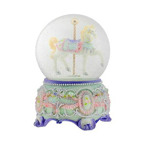 Xm[h[ [S[h NX}X v[g T^N[X c[ Elanze Designs Purple Floral Horseand Carousel 100MM Musical Water Globe Plays Tune Carousel Waltz