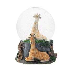 スノードーム キリン クリスマス プレゼント サンタクロース ツリー Elanze Designs Giraffe Friend Couple 100MM Musical Water Globe Plays Tune Born Free