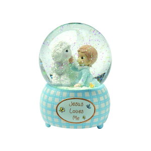 Xm[h[ vVX[c j̎q qcW r NX}X v[g T^N[X c[ Precious Moments, Jesus Loves Me, Boy, Resin Snow Globe, 102404