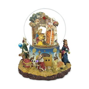 Xm[h[ NX}X v[g T^N[X c[ BestPysanky Kings Holding Gifts Nativity Scene Musical Snow Globe