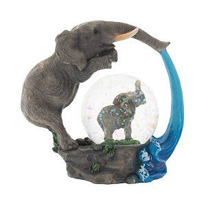 Xm[h[ ]E  Gt@g NX}X v[g T^N[X c[ Elanze Designs Elephant Bath time Fun Figurine 45MM Glitter Water Globe Decoration