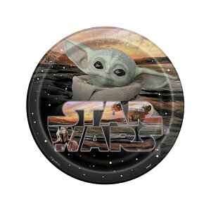 �}���`�J���[ �}���_�����A�� �U �`���C���h ���E���h �f�B�i�[�v���[�g (9�C���`) 8�� �X�^�[�E�H�[�Y�t�@����e�[�}�p�[�e�B�[�ɍœK Multicolor Mandalorian The Child Round Dinner Plates (9) 8 Count Perfect