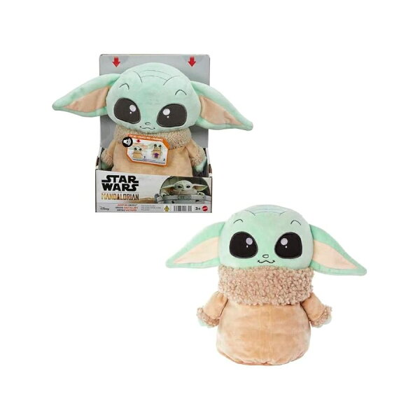 マテル スター・ウォーズ ジャンピング・グローグー ぬいぐるみ ジャンプアクション&サウンド付き スター・ウォーズ マンダロリアンのボバ・フェットの本にインスパイアされたソフトドール Mattel Star Wars Jumping Grogu Plush Toy with Jump Action & Sounds, Soft Doll