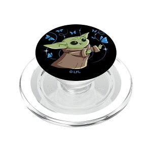 �X�^�[�E�E�H�[�Y �}���_�����A�� �O���[�O�[ �X�}�z �O���b�v �����O �z���_�[ PopSockets MagSafe �p PopGrip Star Wars The Mandalorian The Child with Blue Butterflies PopSockets PopGrip for MagSafe