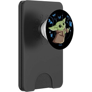 �X�^�[�E�E�H�[�Y �}���_�����A�� �O���[�O�[ �X�}�z �O���b�v �����O �z���_�[ PopSockets PopWallet for MagSafe Star Wars The Mandalorian The Child with Blue Butterflies