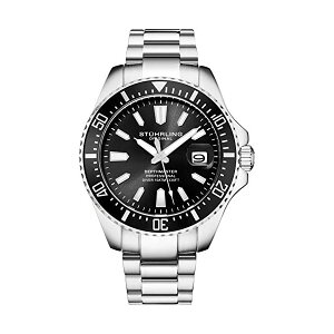 �X�g�D�[�����O �I���W�i�� �r���v Stuhrling Original 3950A �A�i���O �N�H�[�c �����Y �j���p ���v �E�H�b�` Stuhrling Original Watches for Men - Pro Diver Watch - Sports Watch for Men with Screw Down Crown for 330 Ft. of Wate