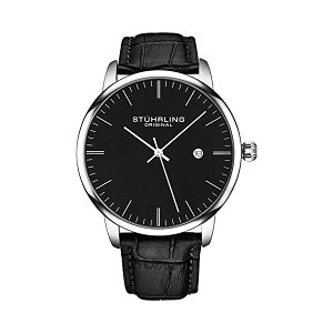 �X�g�D�[�����O �I���W�i�� �r���v Stuhrling Original 3997Z.2 �A�i���O �����Y �j���p ���U�[ �{�v ���v �E�H�b�` Stuhrling Original Mens Watch Calfskin Leather Strap - Dress + Casual Design - Analog Watch Dial with Date, 399