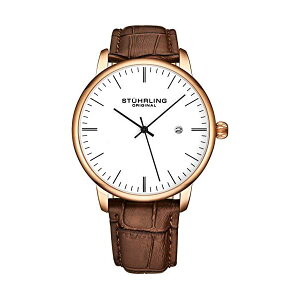 �X�g�D�[�����O �I���W�i�� �r���v Stuhrling Original 3997Z.7 �A�i���O �����Y �j���p ���U�[ �{�v ���v �E�H�b�` Stuhrling Original Mens Watch Calfskin Leather Strap - Dress + Casual Design - Analog Watch Dial with Date, 399