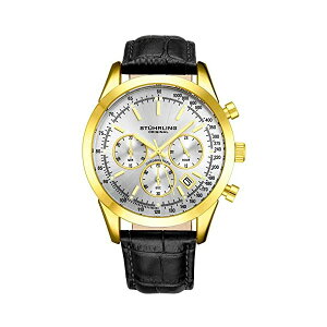 �X�g�D�[�����O �I���W�i�� �r���v 3975LM �A�i���O �N���m�O���t �����Y �j���p ���U�[ �{�v ���v �E�H�b�` Mens Dress Watch Chronograph Analog Watch Dial with Date - Tachymeter 24-Hour Subdial Mens Leather Strap - Watch