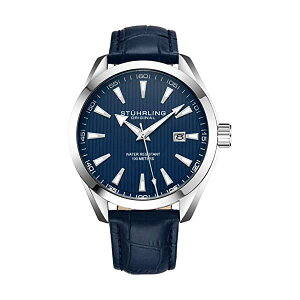 �X�g�D�[�����O �I���W�i�� �r���v Stuhrling Original 3953L.2 �A�i���O �����Y �j���p ���U�[ �{�v ���v �E�H�b�` Stuhrling Original Mens Watch Analog Dial with Date - Calfskin Leather Strap or Stainless Steel Bracelet, 3953 