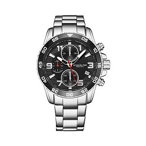 �X�g�D�[�����O �I���W�i�� �r���v 3957.1 �N���m�O���t �����Y �j���p ���v �E�H�b�` Mens Watches - Chronograph Wrist Watch with Date and Stainless Steel Link Bracelet - Tachymeter and Screw Down Crown for 330 Ft. of Water Resi