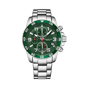 �X�g�D�[�����O �I���W�i�� �r���v 3957.3 �N���m�O���t �����Y �j���p ���v �E�H�b�` Mens Watches - Chronograph Wrist Watch with Date and Stainless Steel Link Bracelet - Tachymeter and Screw Down Crown for 330 Ft. of Water Resi