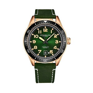 �X�g�D�[�����O �I���W�i�� �r���v Stuhrling Original 3989.5 �A�i���O �����Y �j���p ���U�[ �{�v ���v �E�H�b�` Stuhrling Original Mens Leather Dress Watch -Aviation Analog Watch with Date Leather Strap Mens Wrist Watches