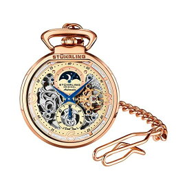 ストゥーリング オリジナル 腕時計 991.01 オートマチック 自動巻き男性用 時計 ウォッチ Stuhrling Orignal Mens Pocket Watch Automatic Watch Skeleton Watches for Men -Gold Pocket Watch - Mechanical Watch with Belt Clip and Stainless Steel Chain