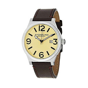 �X�g�D�[�����O �I���W�i�� �r���v Stuhrling Original 454.3315K15 �N�H�[�c �����Y �j���p ���U�[ �{�v ���v �E�H�b�` Stuhrling Original Men's 454.3315K15 Leisure Eagle Osprey Swiss Quartz Date Brown Leather Strap Watch