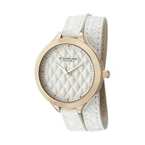 �X�g�D�[�����O �I���W�i�� �r���v Stuhrling Original 658.03 �N�H�[�c ���f�B�[�X �����p ���U�[ �{�v ���v �E�H�b�` Stuhrling Original Women's 658.03 Vogue Quartz White Wrap Around Leather Strap Watch