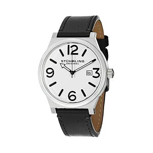 �X�g�D�[�����O �I���W�i�� �r���v Stuhrling Original 454.33152 �N�H�[�c �����Y �j���p ���U�[ �{�v ���v �E�H�b�` Stuhrling Original Men's 454.33152 Leisure Eagle Osprey Swiss Quartz Date Black Leather Strap Watch