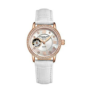 XgD[O IWi rv Stuhrling Original 3952 I[g}`bN  fB[X p U[ {v v EHb` Stuhrling Women's Leather Dress Watch with Crystal-Studded Bezel and Exposed Open-Hear