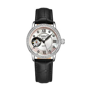 XgD[O IWi rv Stuhrling Original 3952 I[g}`bN  fB[X p U[ {v v EHb` Stuhrling Women's Leather Dress Watch with Crystal-Studded Bezel and Exposed Open-Hear