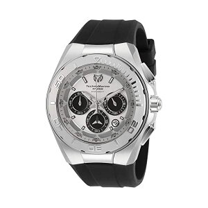 �e�N�m�}���[�� �r���v �E�H�b�` ���v �����Y �j���p Technomarine Men's Cruise Stainless Steel Quartz Watch with Silicone Strap, Black, 22 (Model: TM-115345)