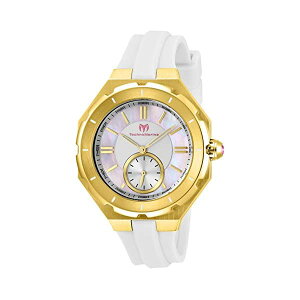 �e�N�m�}���[�� �r���v �E�H�b�` ���v ���f�B�[�X �����p Technomarine Women's Cruise Stainless Steel Quartz Watch with Silicone Strap, White, 17 (Model: TM-118006)