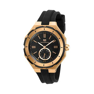 �e�N�m�}���[�� �r���v �E�H�b�` ���v ���f�B�[�X �����p Technomarine Women's Cruise Stainless Steel Quartz Watch with Silicone Strap, Black, 17 (Model: TM-118010)