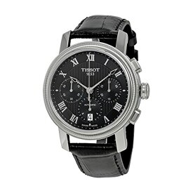 ティソ Tissot 腕時計 メンズ 時計 Tissot Men's 'Bridgeport' Swiss Automatic Stainless Steel and Leather Casual Watch, Color:Black (Model: T0974271605300)