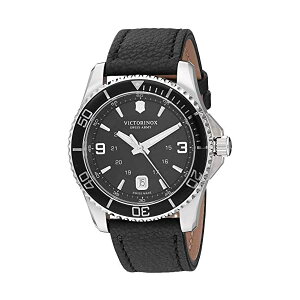 rNgmbNX VICTORINOX rv EHb` Xgbv Y jp XCX A[~[ }`c[ Victorinox Men's Stainless Steel Swiss Quartz Watch with Leather Strap, Black, 21.4 (Model: 241862)