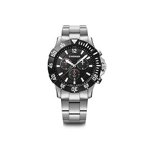 �E�F���K�[ WENGER �r���v �E�H�b�` ���v Wenger Seaforce Watch Black Dial, Stainless Steel Bracelet
