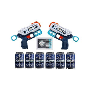 XSHOT �G�N�Z�� �_�u�� �L�b�N�o�b�N �t�H�[�� �_�[�c �u���X�^�[ �R���{ �p�b�N (�_�[�c 8 �A�� 6 ��) by ZURU XSHOT Excel Double Kickback Foam Dart Blaster Combo Pack (8 Darts, 6 Cans) by ZURU