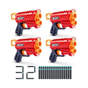 XSHOT Excel Micro 2.0 4�p�b�N by ZURU�A�_�[�c32�{�A�ȒP�����[�h�A�G�A�|�P�b�g�_�[�c�e�N�m���W�[�A�q���A�e�B�[���A��l�����̂�������̃t�H�[���u���X�^�[�t�� XSHOT Excel Micro 2.0 4 Pack by ZURU wi