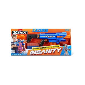 Zuru XSHOT Insanity �d���N���b�v�u���X�^�[ & �_�[�c 72 �{ Zuru XSHOT Insanity Motorised Clip Blaster & 72 Darts