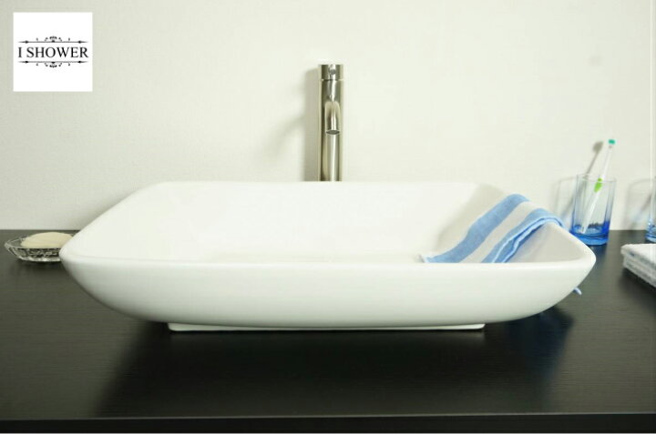 楽天市場 洗面器 8184 お買得４点セット 洗面ボウル 水栓 蛇口 排水栓 選べる排水トラップ S床 P壁 おしゃれ 洗面台 洗面化粧台 陶器 洗面ボウル 手洗器 洗面ボール 手洗い鉢 洗面所 I Shower 楽天市場店