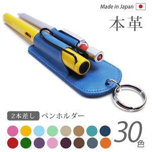 ペンホルダー 【2本差し】【ヴァリアスカラー】 / 本革 ペンホルダー 革 / ペンケース ペン挿し ペン入れ ペン収納 / コンパクト おしゃれ シンプル ビジネス用 ギフト 贈り物 推し活 / 名入れ