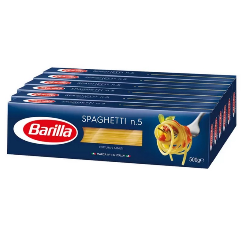 （6箱セット バリラ スパゲッティ（1.8mm）500g×6箱 no,5）BARILLA パスタ ゆで時間9分 3kg イタリア 麺 ソース コストコ 14315
