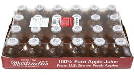 （24本セット マルチネリ アップルジュース 296ml 24本）瓶 100%生搾りのアップル りんご ジュース 無添加 マルティネリ Martinalli's 90102