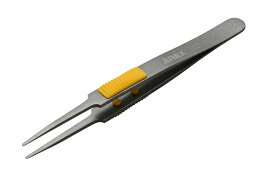 ANEX 226 《のりがつきにくい非粘着加工》 ラバーグリップ付 ステンレスピンセット 先丸型 120mm