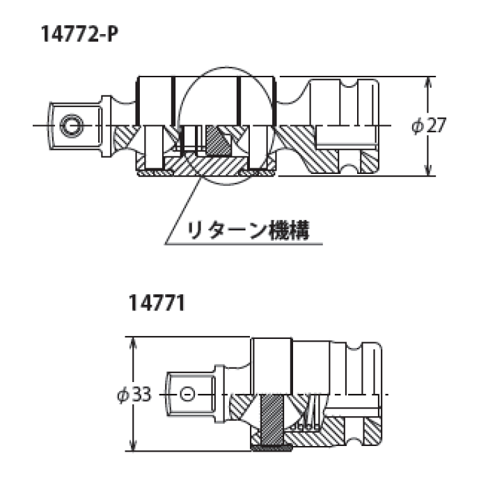 楽天市場】Ko-ken 14772-P 1/2差込 インパクト ダブルジョイント 楽天市場】Ko-ken 14772-P 1/2差込 インパクト ダブルジョイント