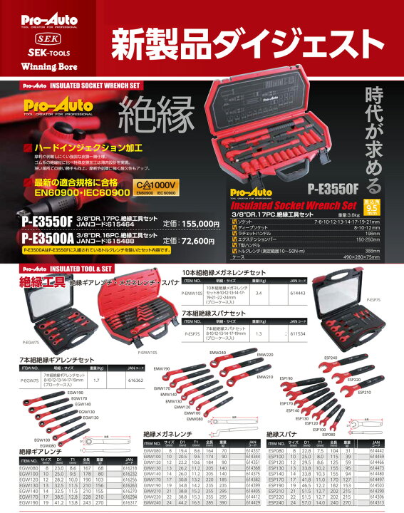 楽天市場】スエカゲツール＞直送品 Pro-Auto P-E317F 差込角9.5mm 絶縁 