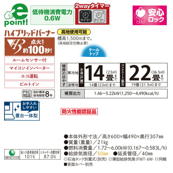 楽天市場】【LINE追加で最大2000円OFF】 FF式ストーブ 長府 サンポット 