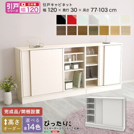 【※半額＆ポイント4倍※ スーパーセール期間限定】 セミオーダー カウンター下収納 【引戸シリーズ】 キャビネット 幅120cm × 奥行30cm おしゃれ シンプル デザイン サイズオーダー 完成品 開梱設置 選べるカラー レイアウト 日本製 スタイリッシュ